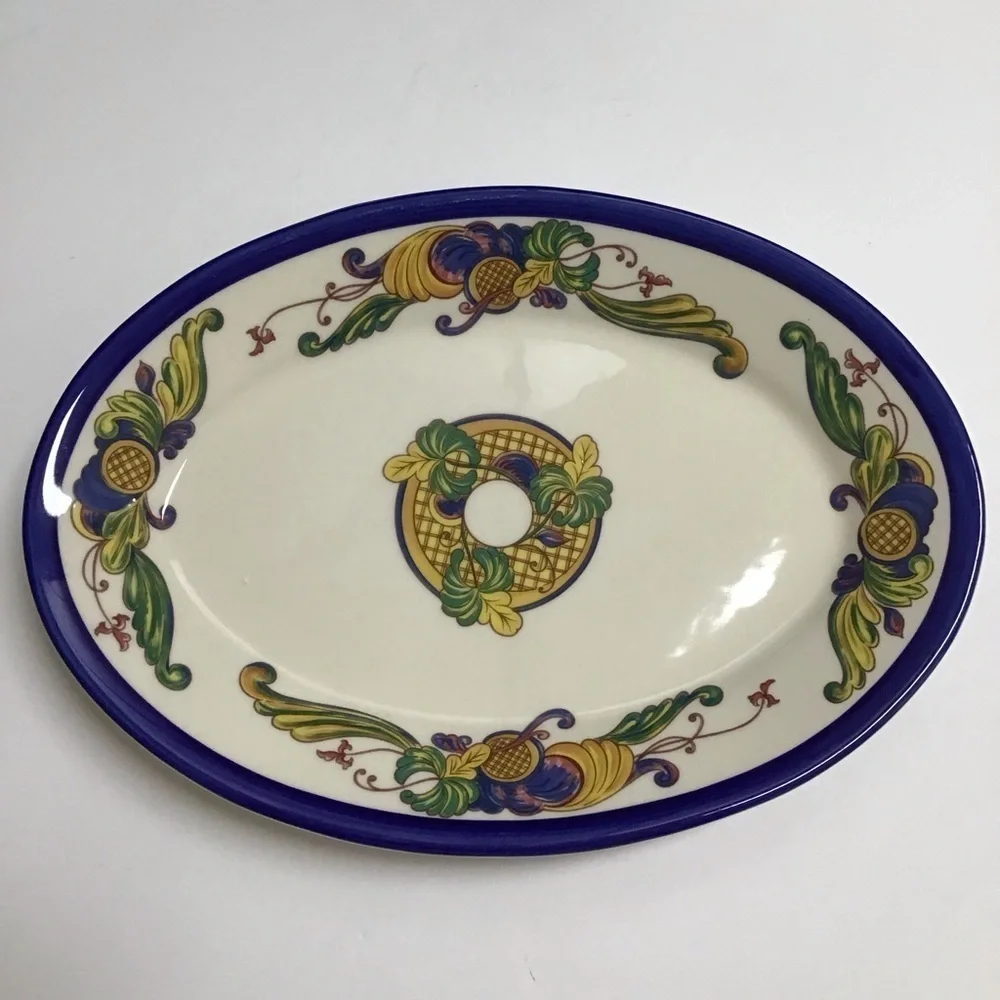 Serving Platter Homer Laughlin Seville Pattern Cobalt Blue Large USA Vintage